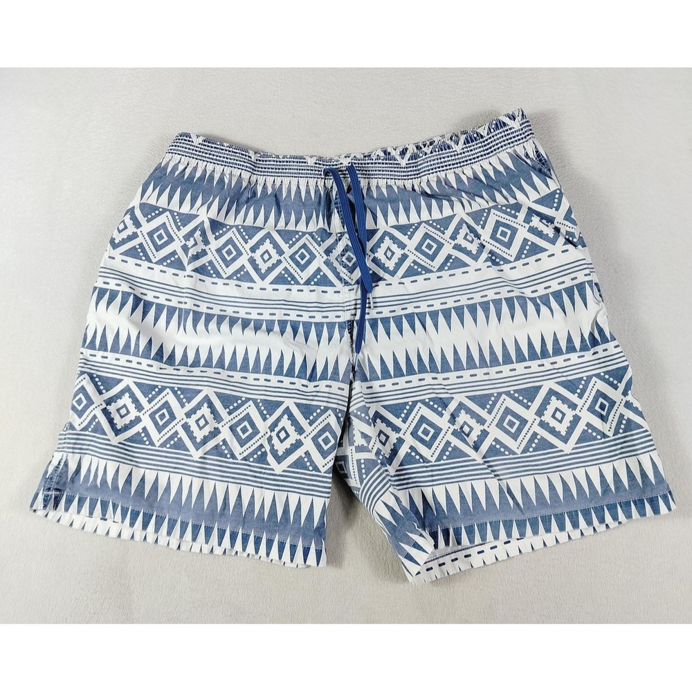 Chubbies Swim Trunks Shorts‎ Mens 2XL Blue Geometric Print Mesh Lined Drawstring
